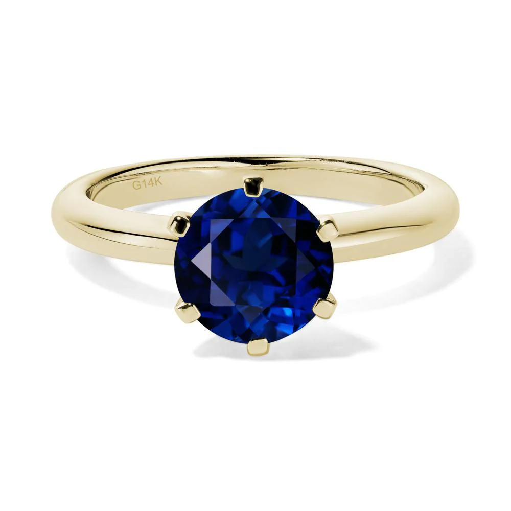 Sapphire 6 Prong Solitaire Engagement Ring