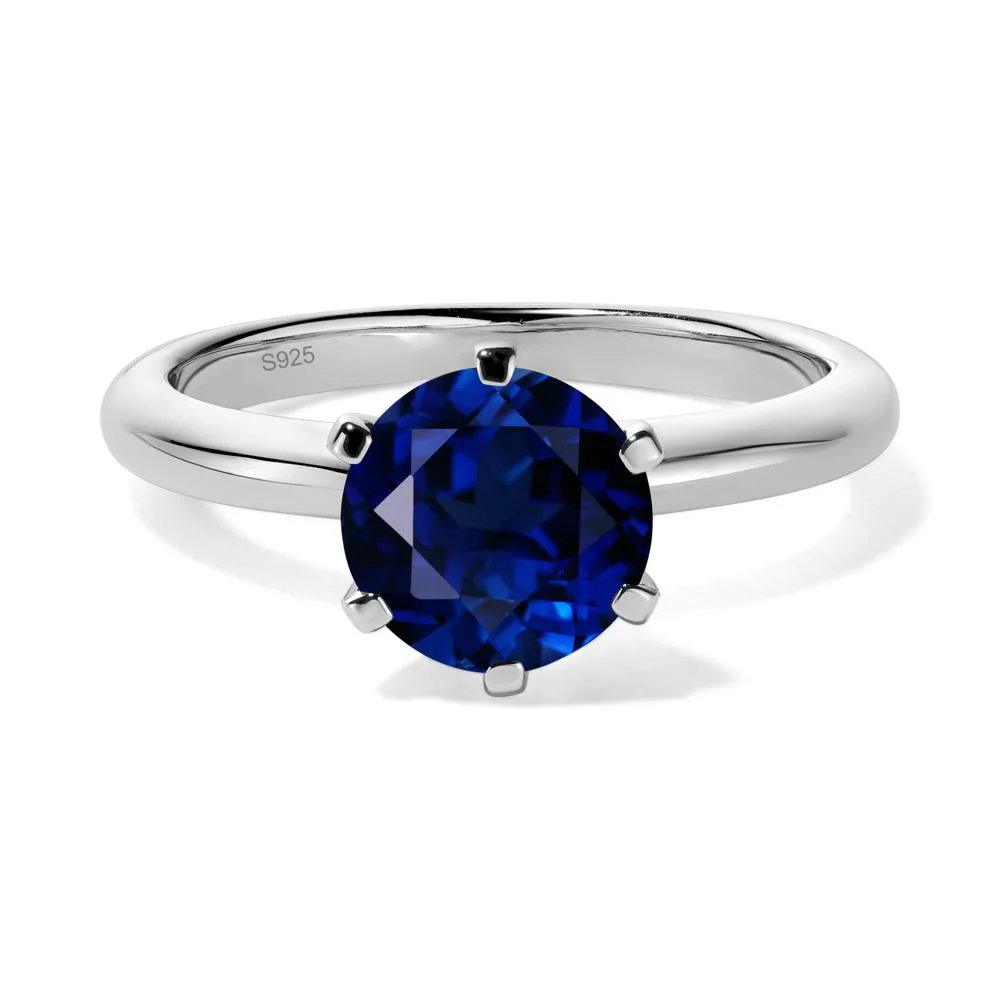 Sapphire 6 Prong Solitaire Engagement Ring - Image 2