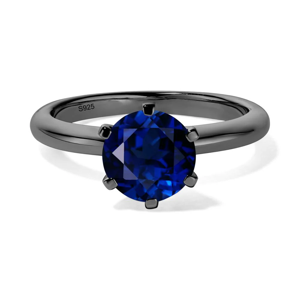 Sapphire 6 Prong Solitaire Engagement Ring - Image 3