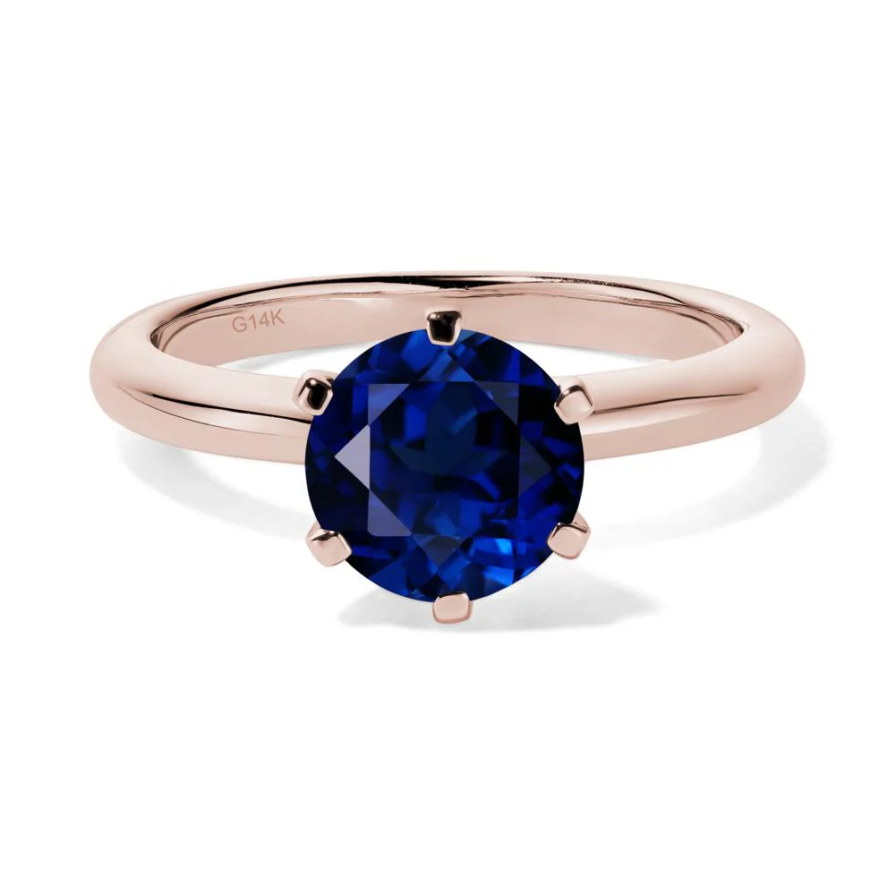 Sapphire 6 Prong Solitaire Engagement Ring - Image 5