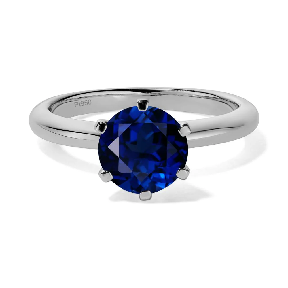 Sapphire 6 Prong Solitaire Engagement Ring - Image 6