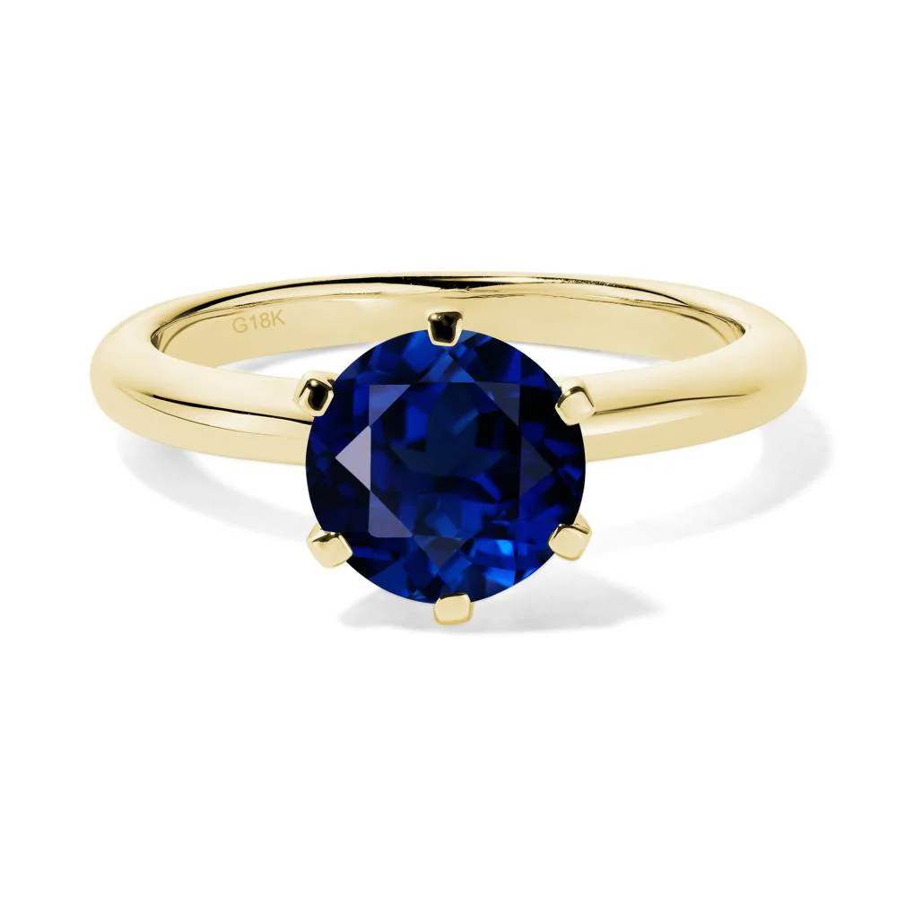 Sapphire 6 Prong Solitaire Engagement Ring - Image 8