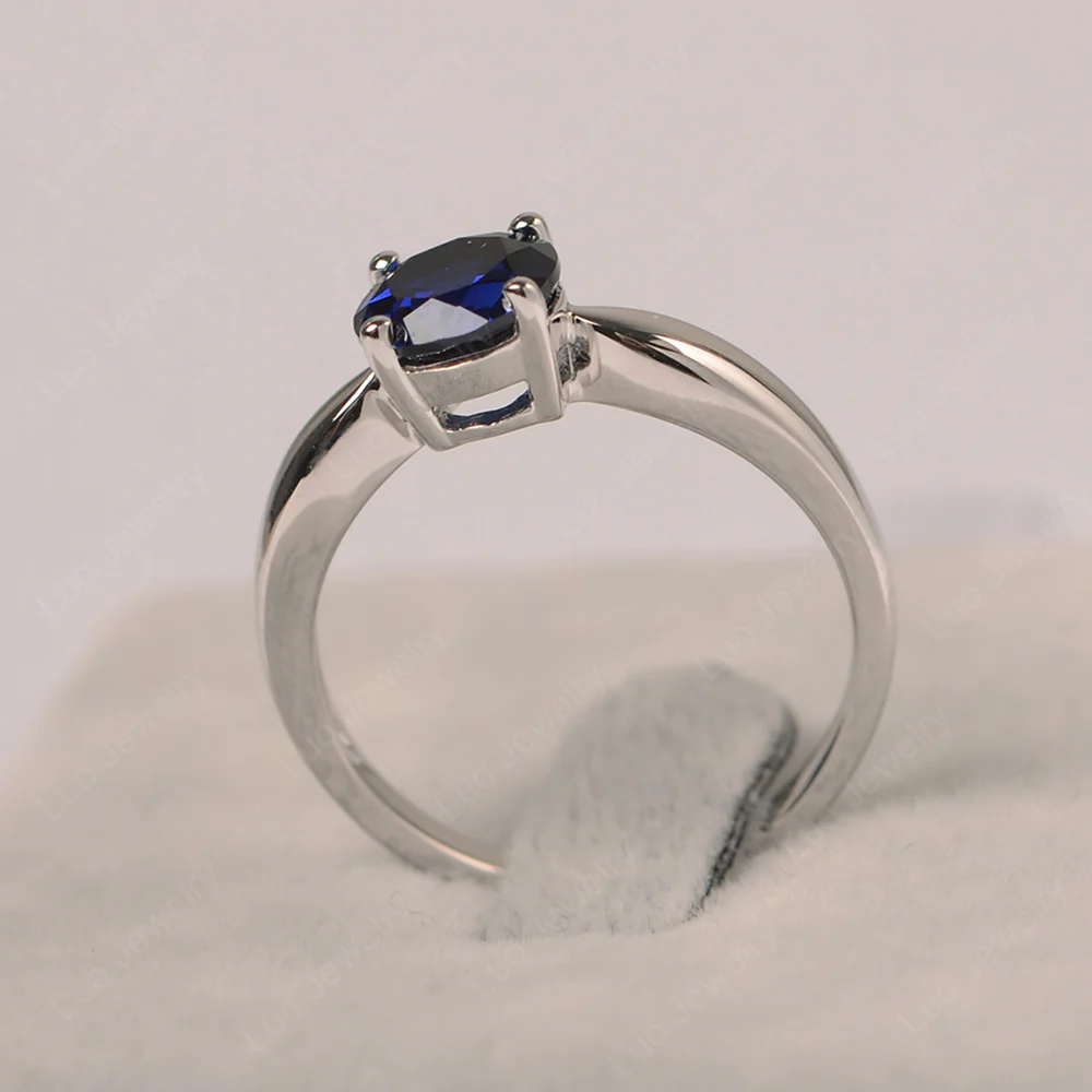 Sapphire Round Solitaire Ring - Image 2