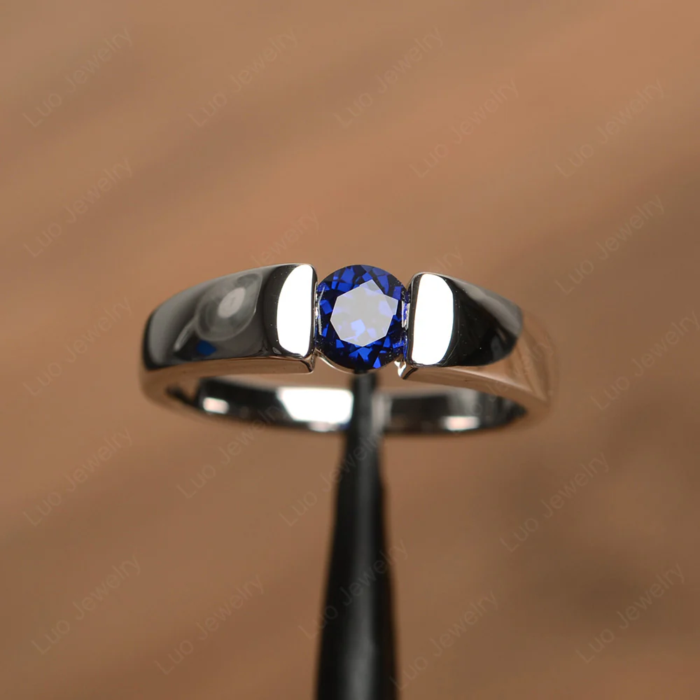 Sapphire Unisex Promise Ring