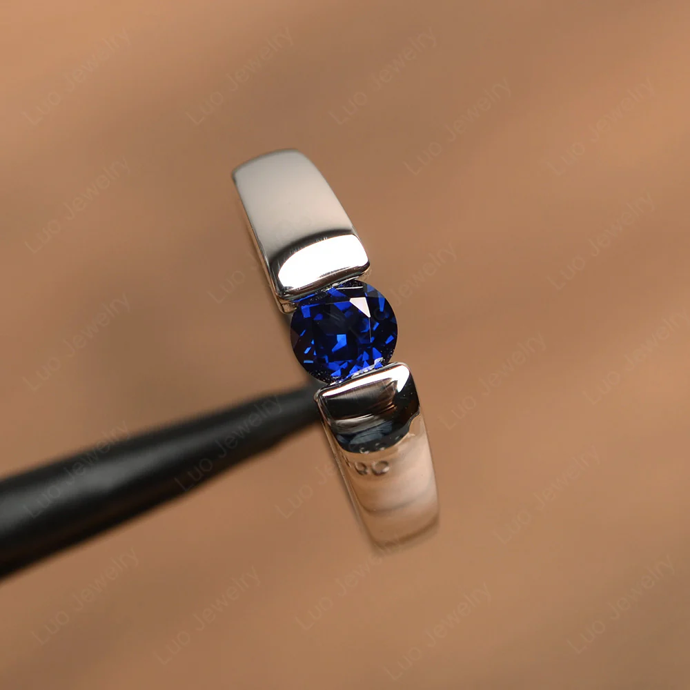 Sapphire Unisex Promise Ring - Image 2