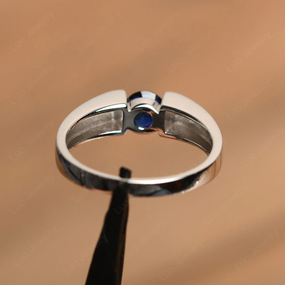 Sapphire Unisex Promise Ring - Image 3