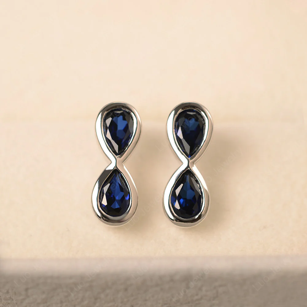 Sapphire Two Stone Infinity Earrings
