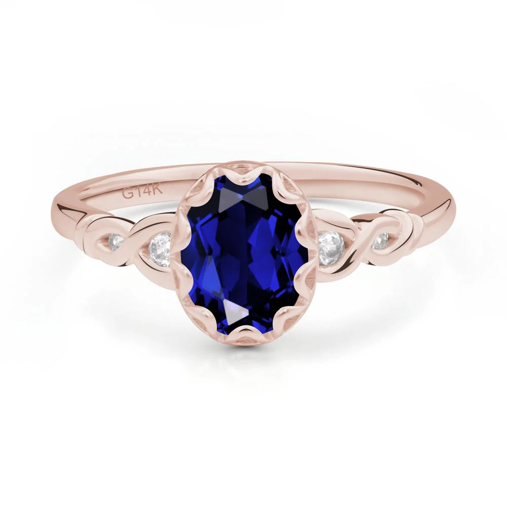 Sapphire Vintage Oval Engagement Ring - Image 2