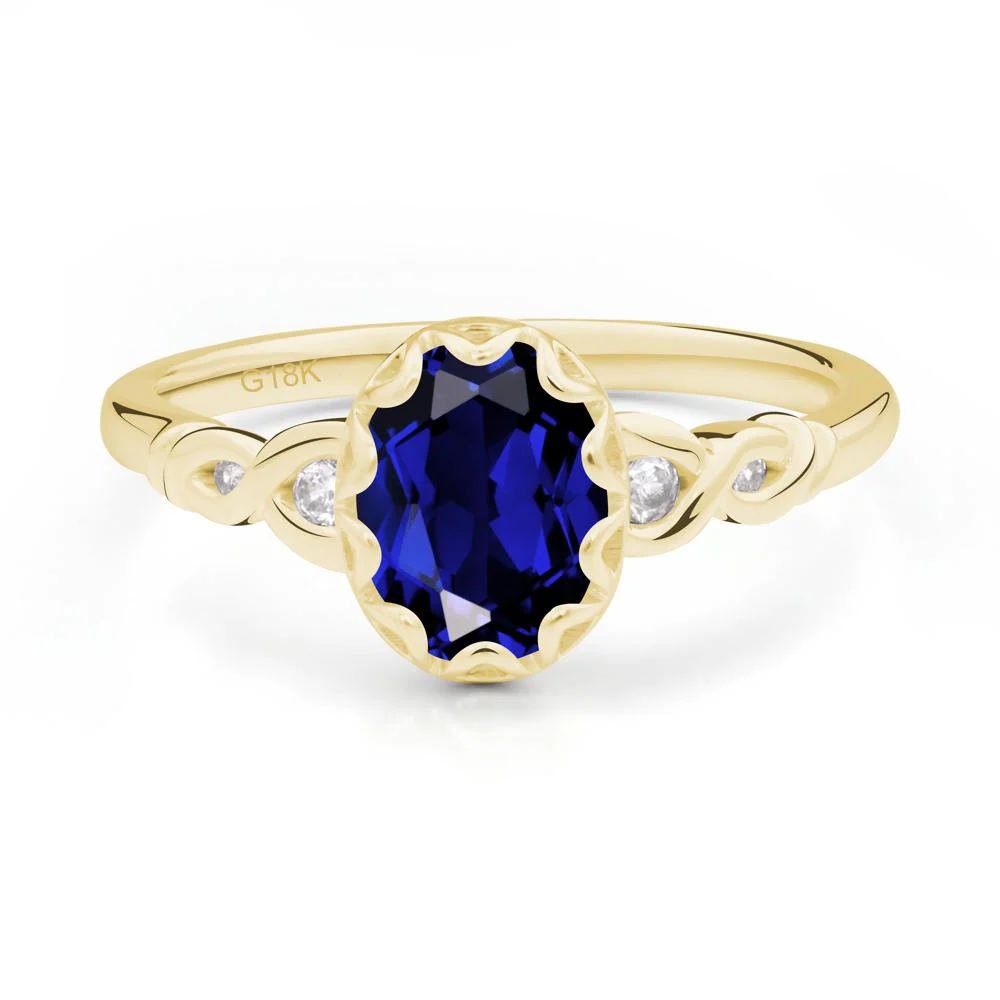 Sapphire Vintage Oval Engagement Ring - Image 6