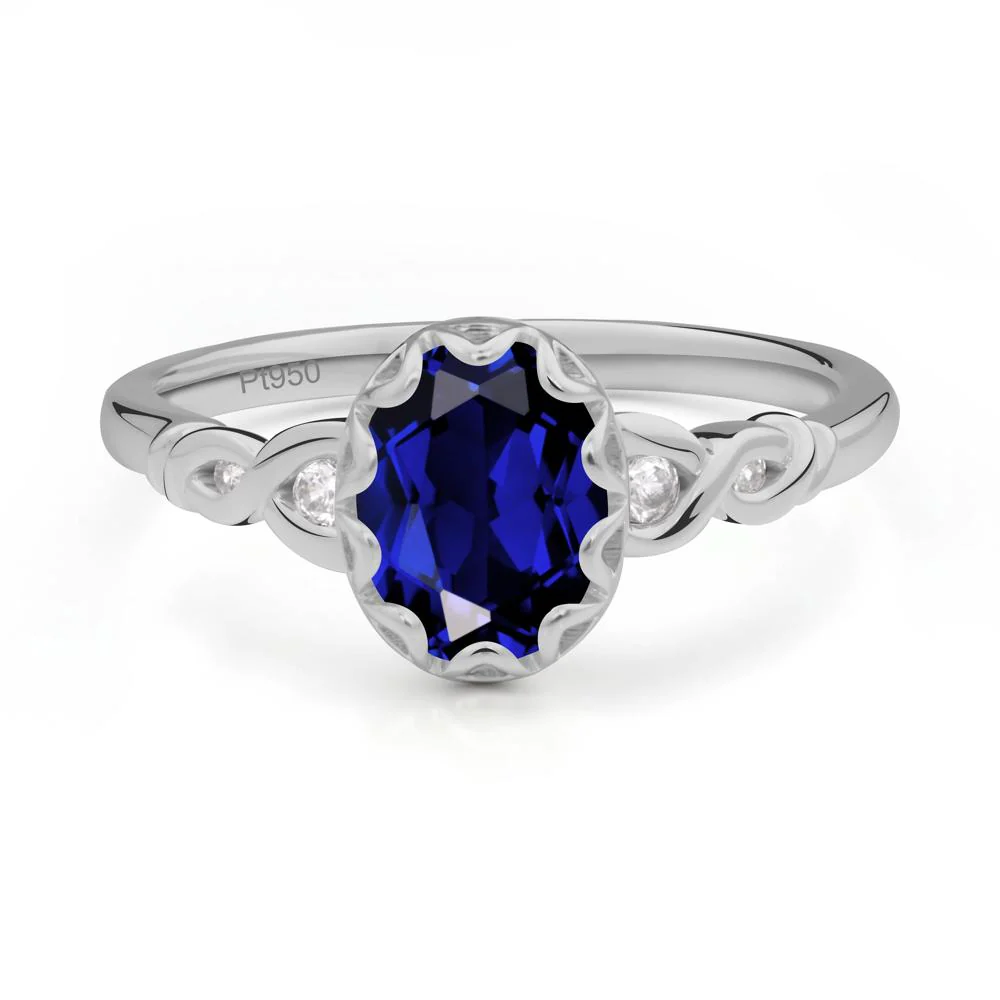 Sapphire Vintage Oval Engagement Ring - Image 8