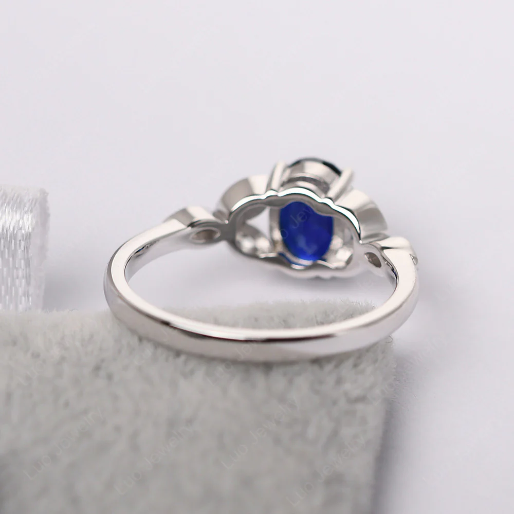 Oval Celtic Sapphire Ring - Image 3