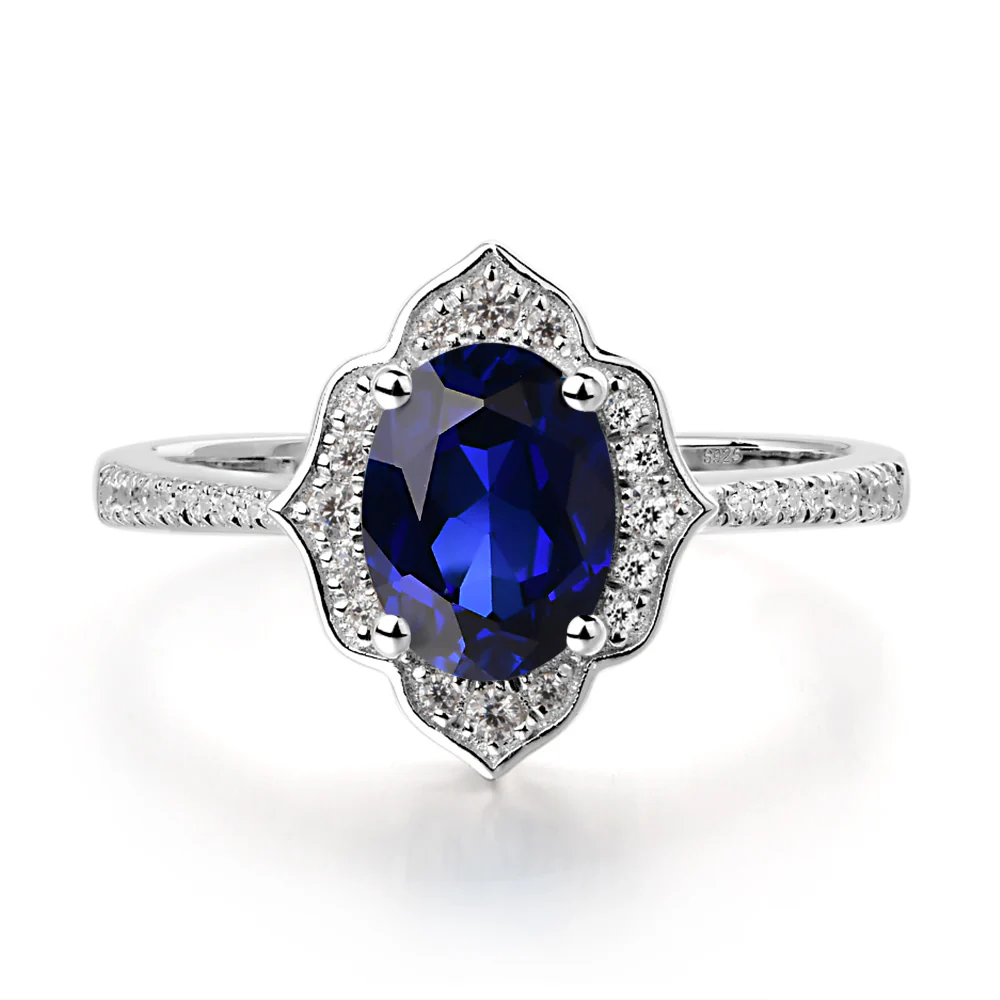 Sapphire Floral Engagement Ring