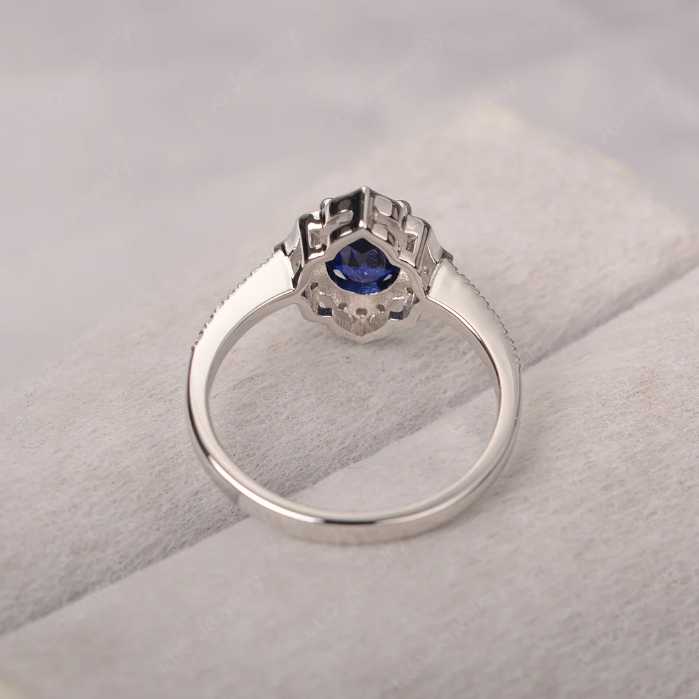 Sapphire Floral Engagement Ring - Image 5