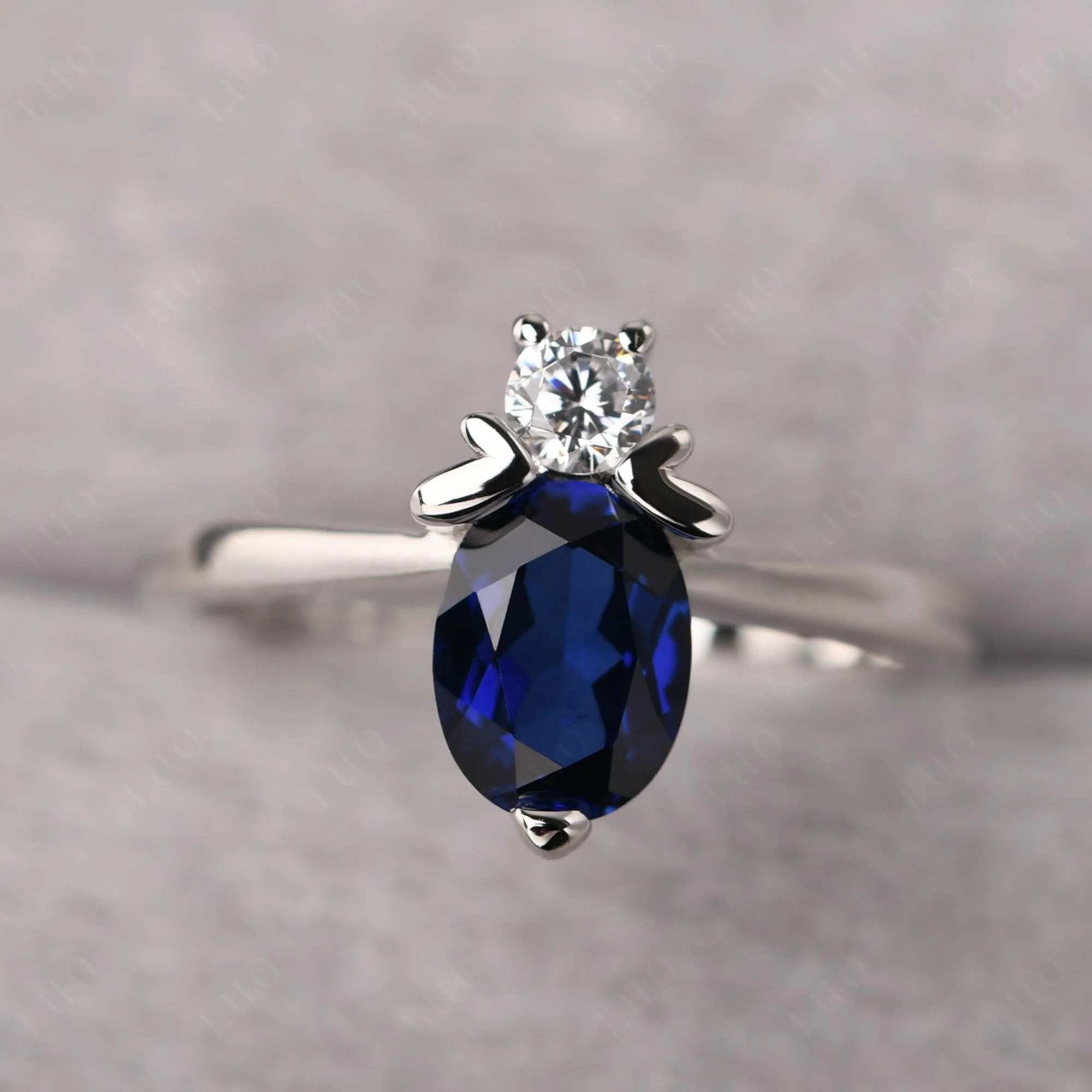 Sapphire Nature Inspired Bee Ring - Image 11