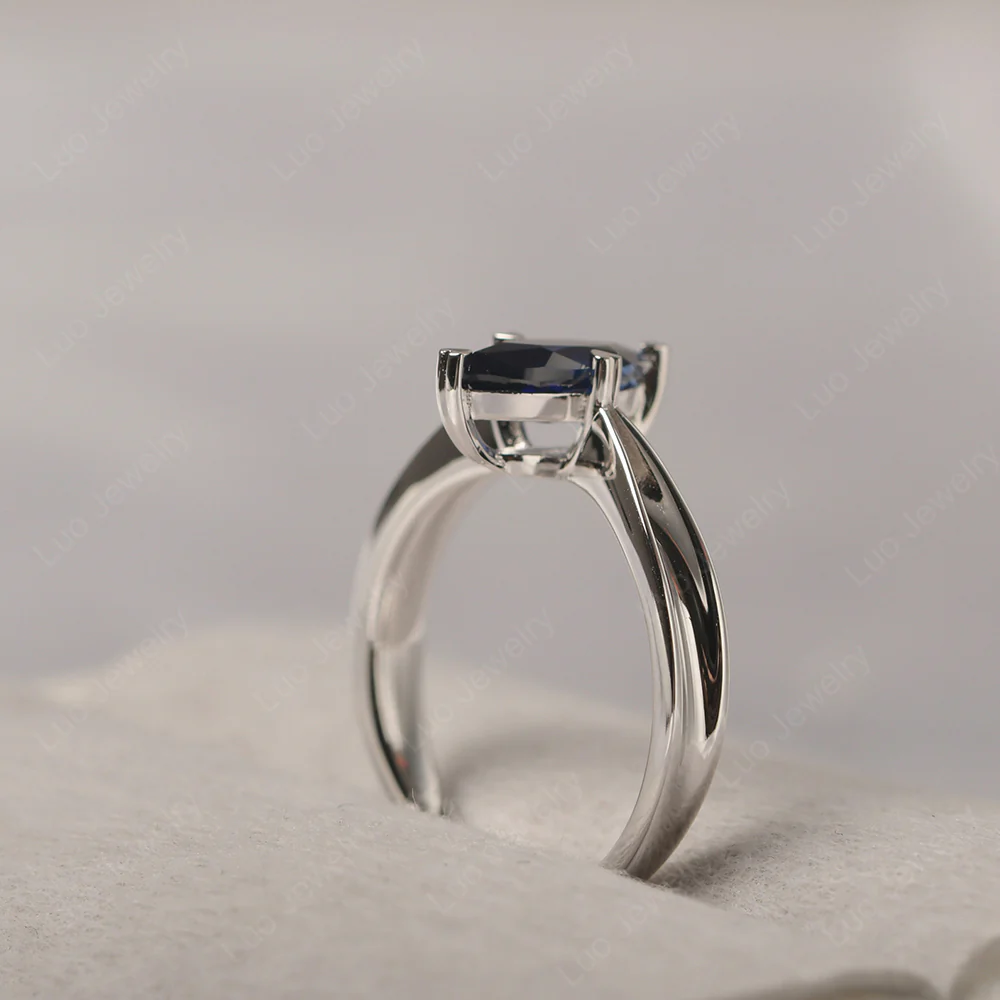 Sapphire Marquise Solitaire Ring - Image 5