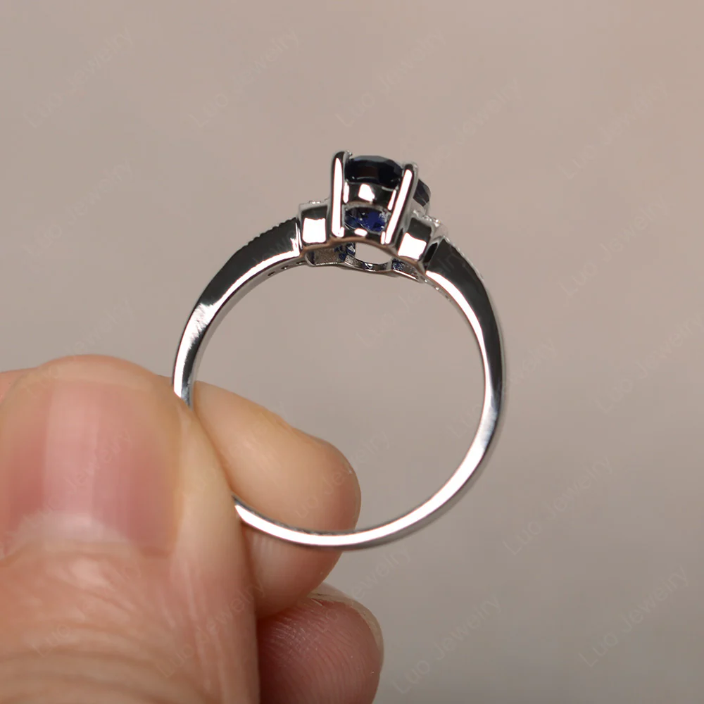 Petite Oval Sapphire Ring - Image 3
