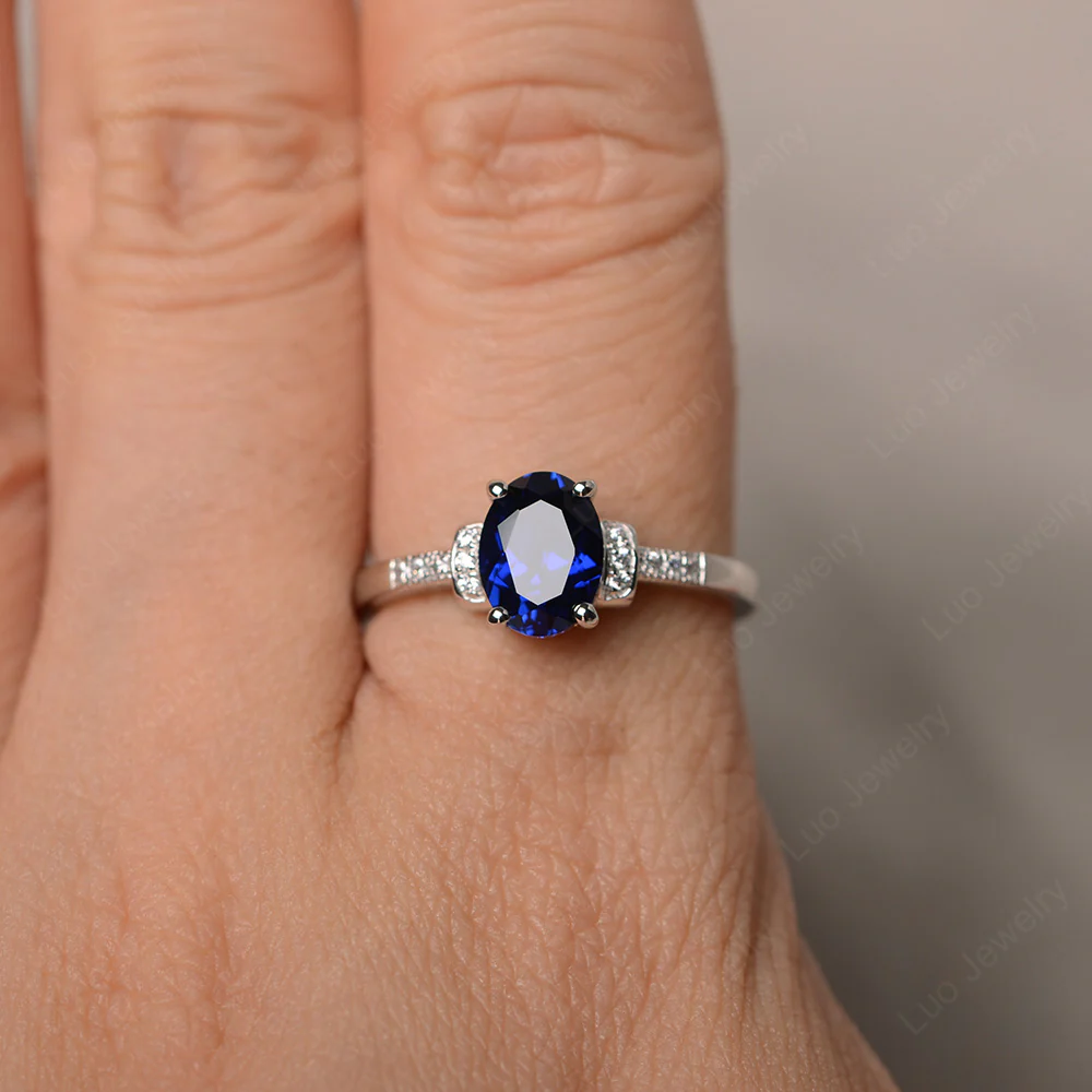 Petite Oval Sapphire Ring - Image 4