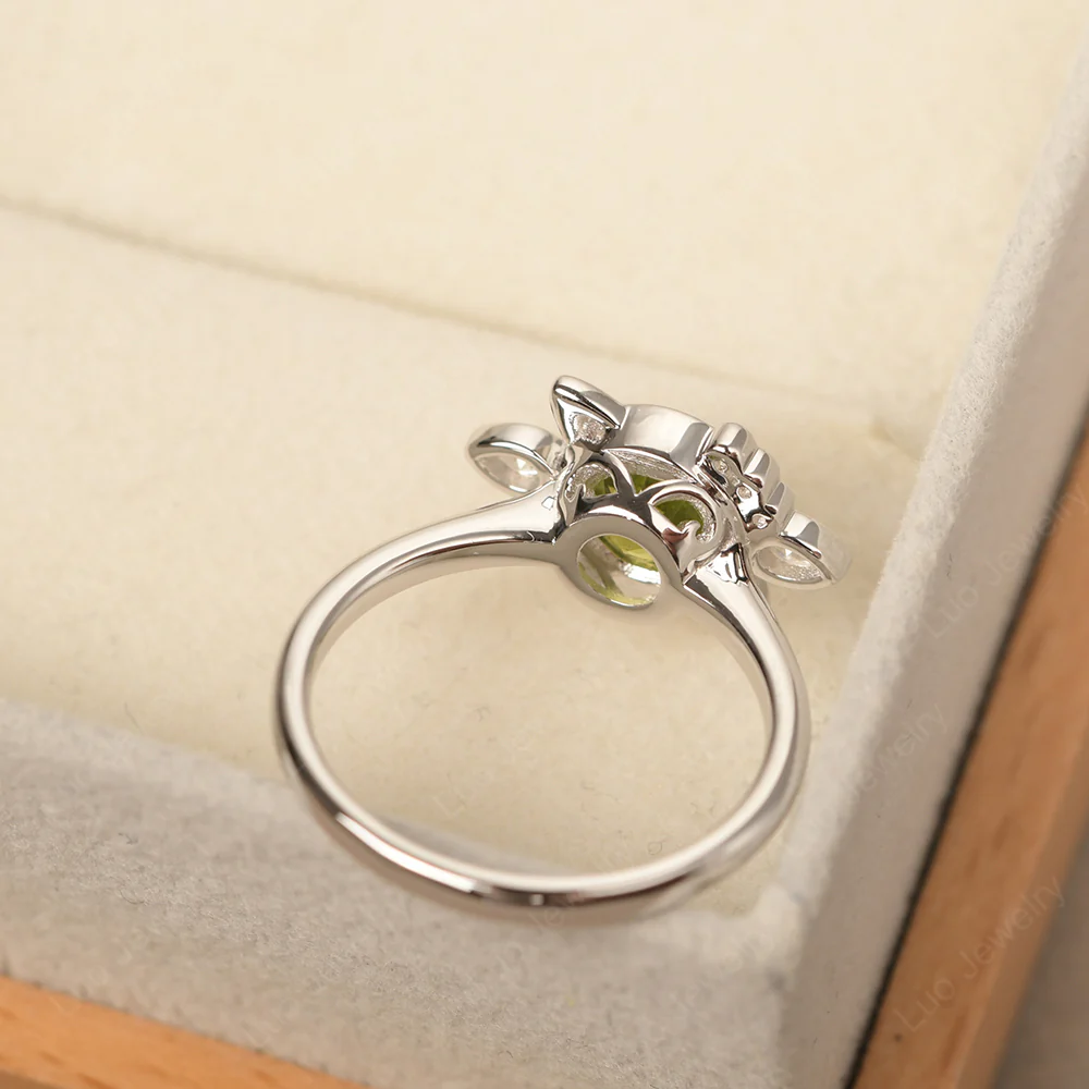 Saturn Style Peridot Engagement Ring - Image 5