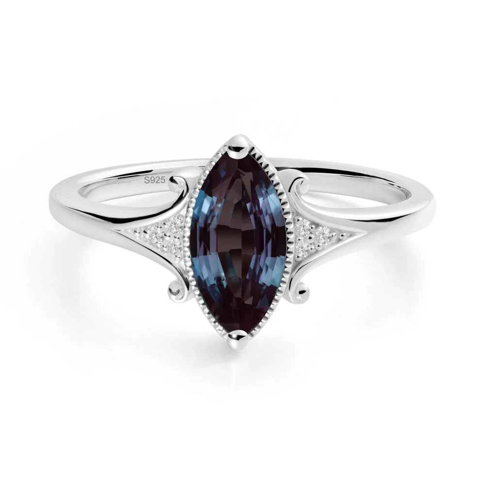 Scrollwork Marquise Alexandrite Ring