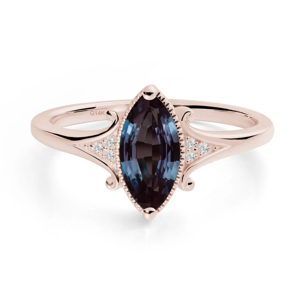 Scrollwork Marquise Alexandrite Ring - Image 5