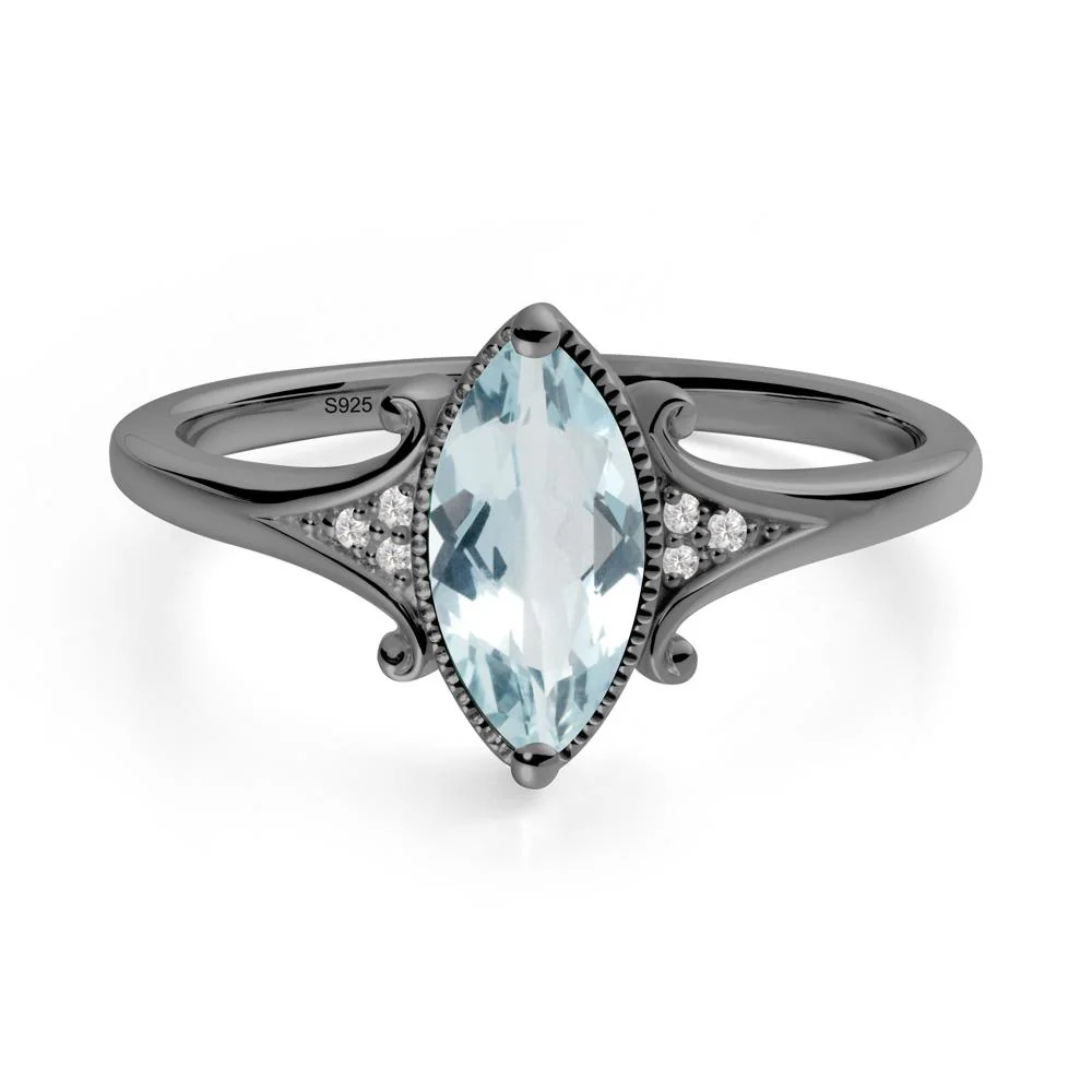 Scrollwork Marquise Aquamarine Ring - Image 5
