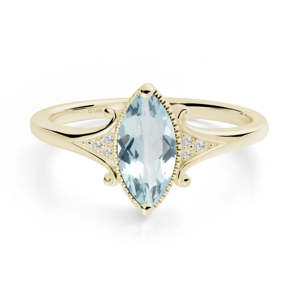 Scrollwork Marquise Aquamarine Ring - Image 8
