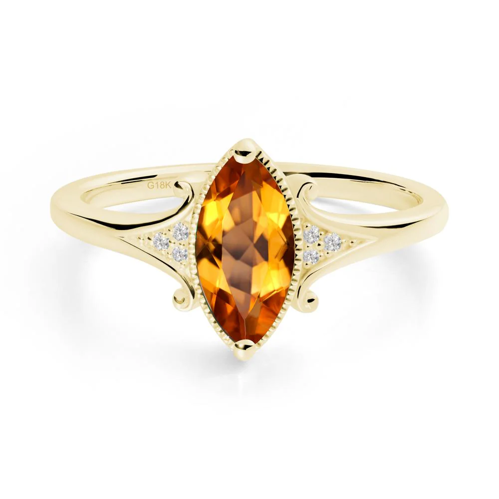 Scrollwork Marquise Citrine Ring - Image 5