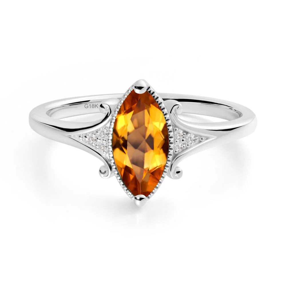 Scrollwork Marquise Citrine Ring - Image 6