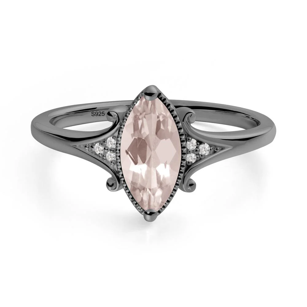 Scrollwork Marquise Morganite Ring