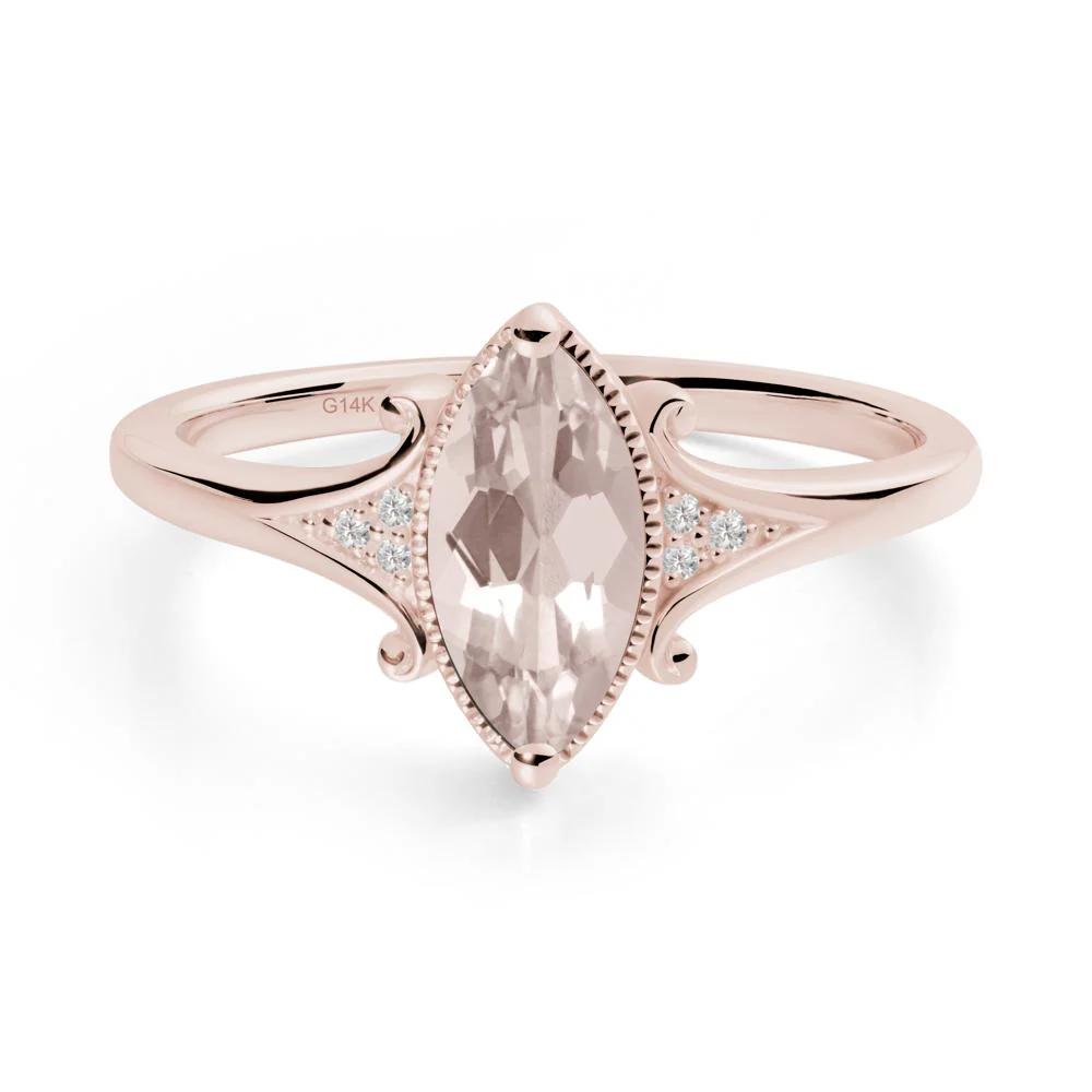Scrollwork Marquise Morganite Ring - Image 6