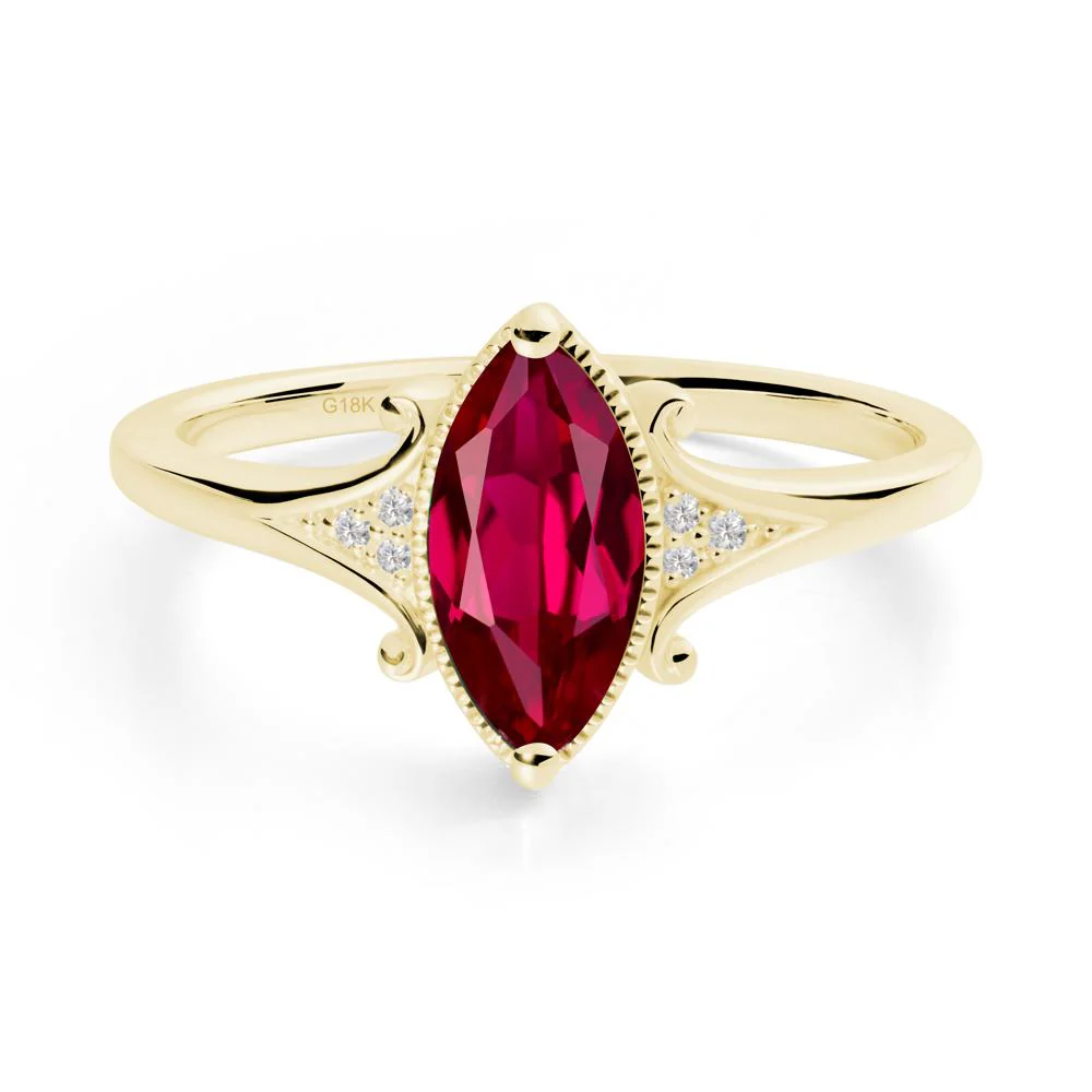 Scrollwork Marquise Ruby Ring - Image 5
