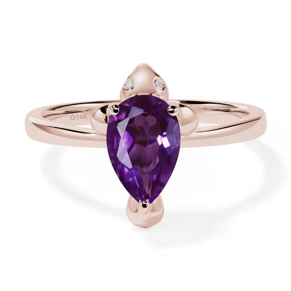 Pear Shaped Amethyst Sea Lion Ring
