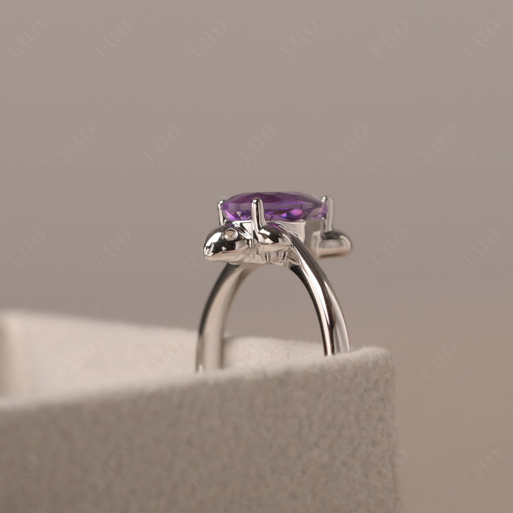 Pear Shaped Amethyst Sea Lion Ring - Image 13