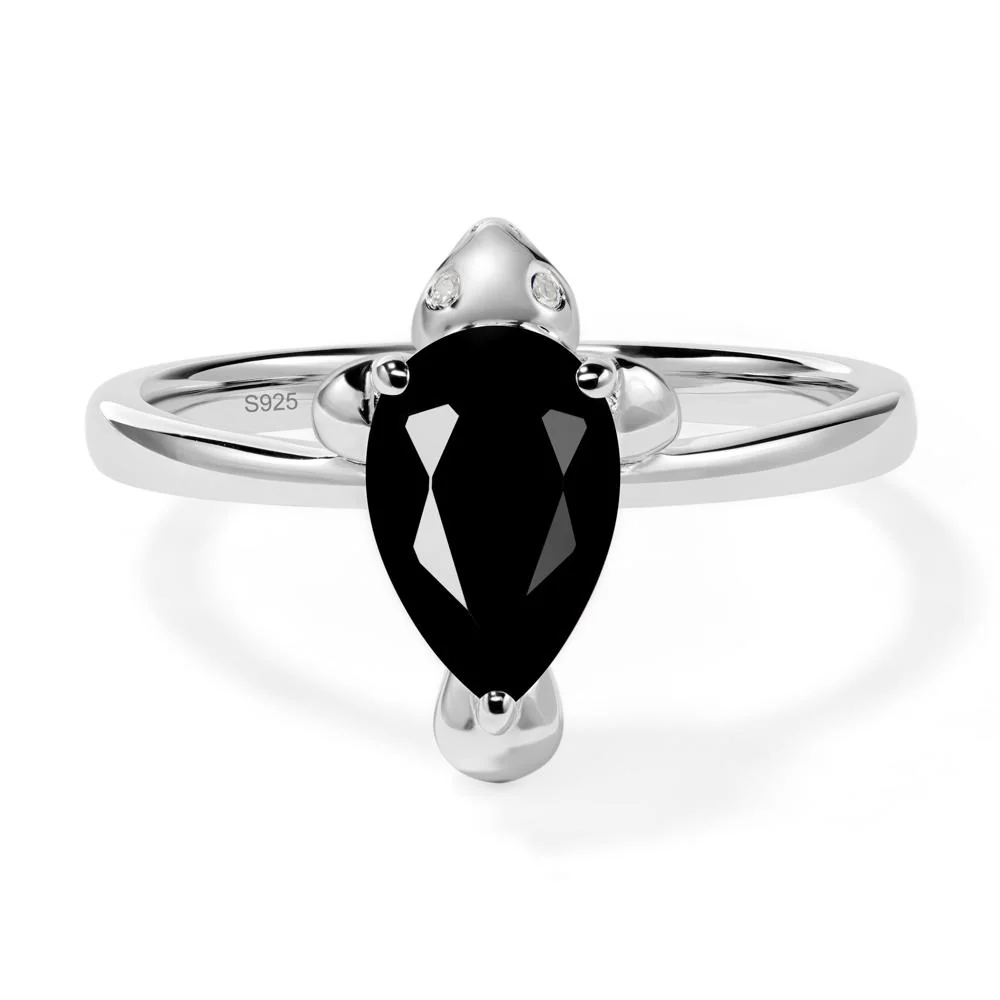 Pear Shaped Black Spinel Sea Lion Ring - Image 2