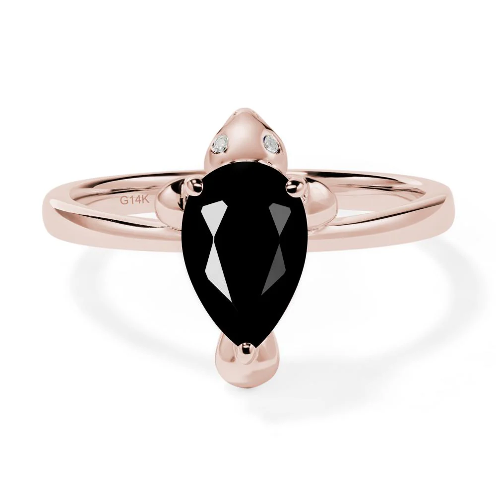 Pear Shaped Black Spinel Sea Lion Ring - Image 5
