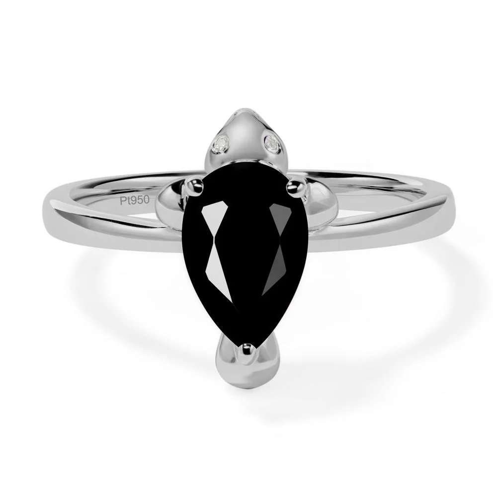 Pear Shaped Black Spinel Sea Lion Ring - Image 6