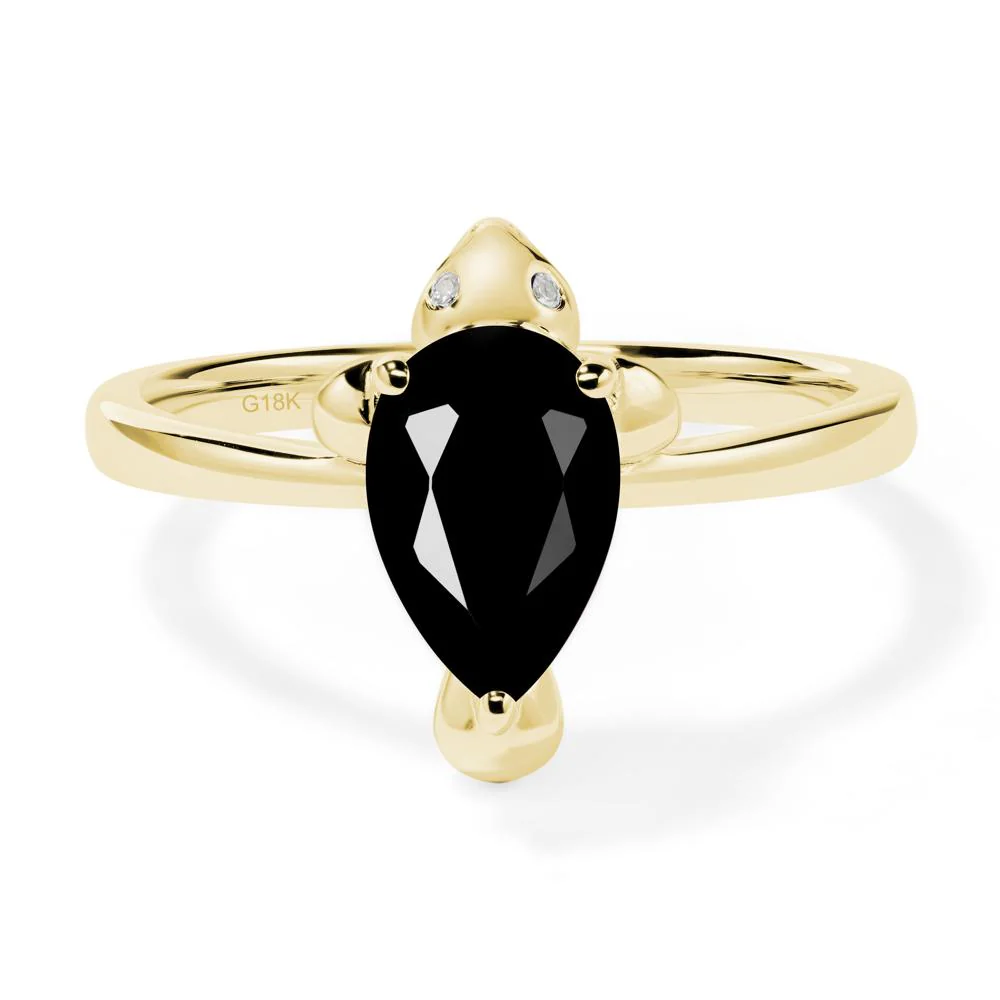 Pear Shaped Black Spinel Sea Lion Ring - Image 8