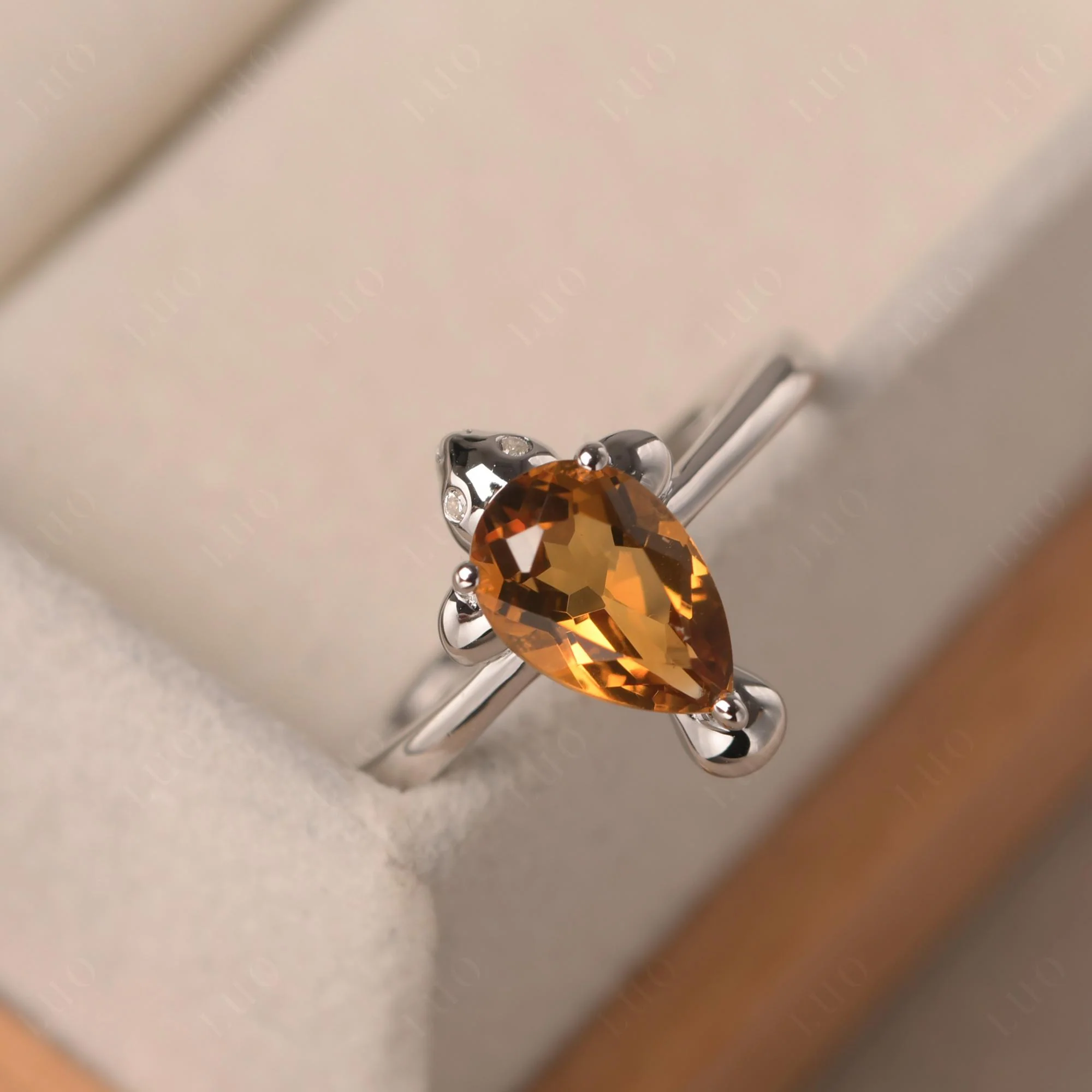 Pear Shaped Citrine Sea Lion Ring - Image 11
