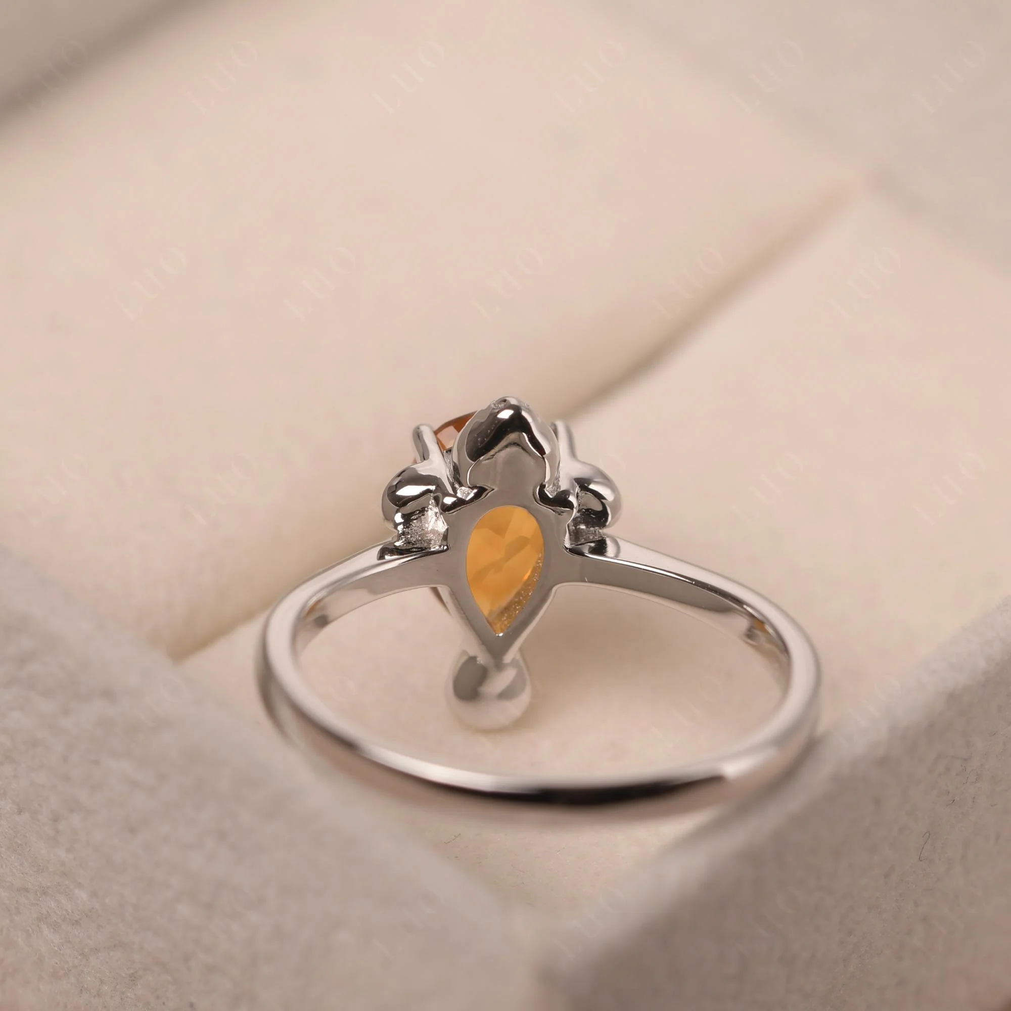 Pear Shaped Citrine Sea Lion Ring - Image 12