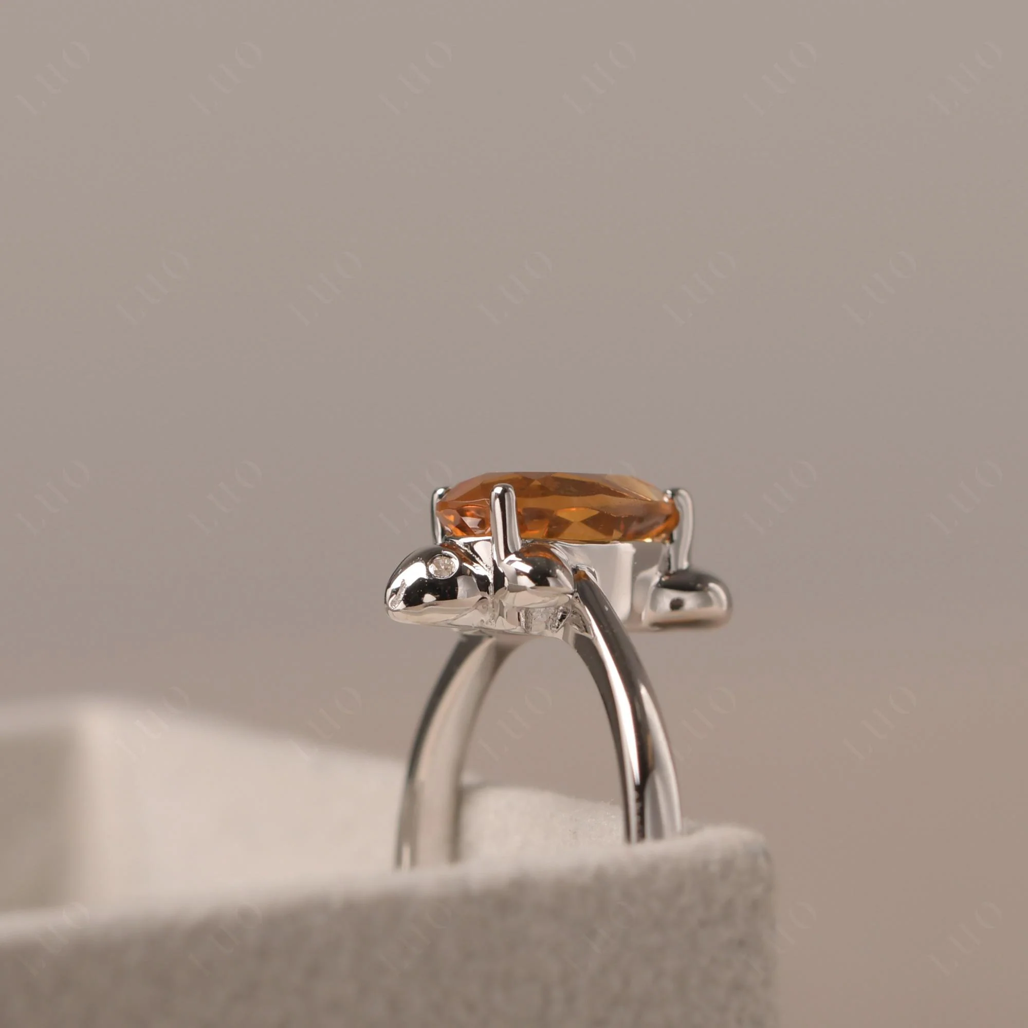 Pear Shaped Citrine Sea Lion Ring - Image 13