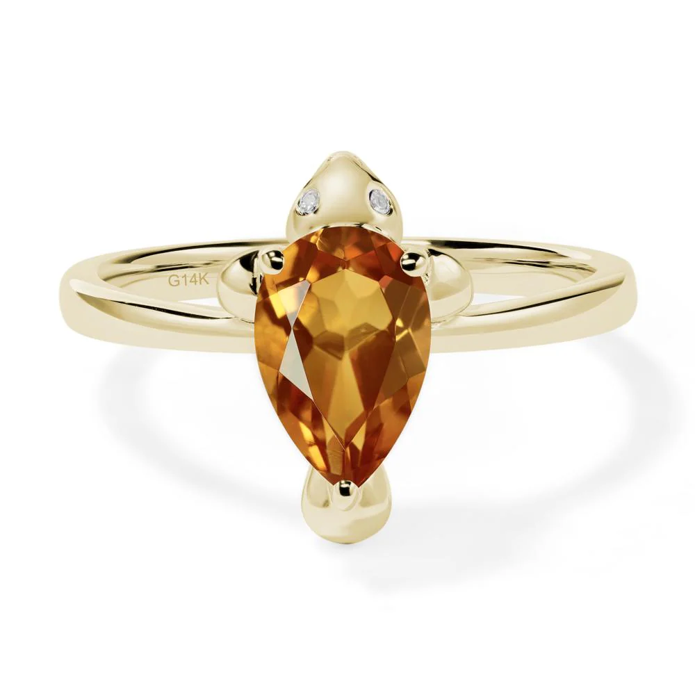 Pear Shaped Citrine Sea Lion Ring - Image 4