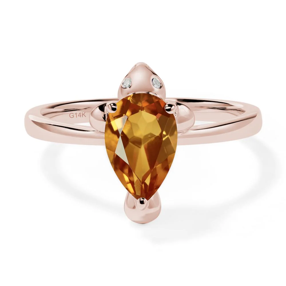 Pear Shaped Citrine Sea Lion Ring - Image 5