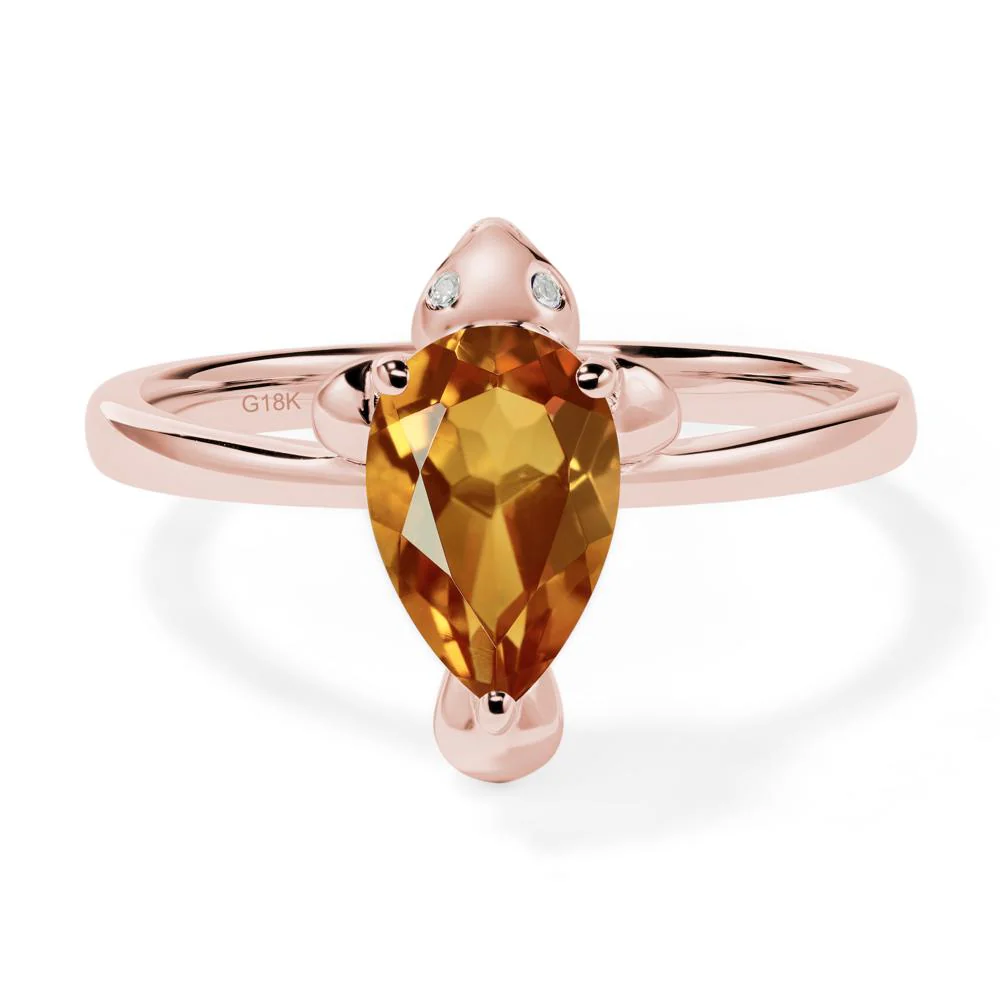 Pear Shaped Citrine Sea Lion Ring - Image 9