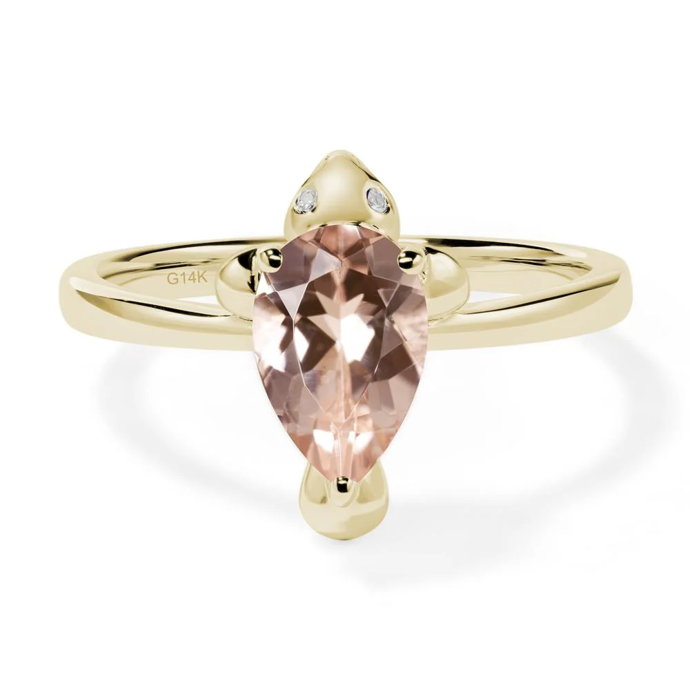 Pear Shaped Morganite Sea Lion Ring - Image 4