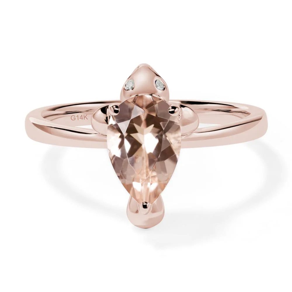 Pear Shaped Morganite Sea Lion Ring - Image 5