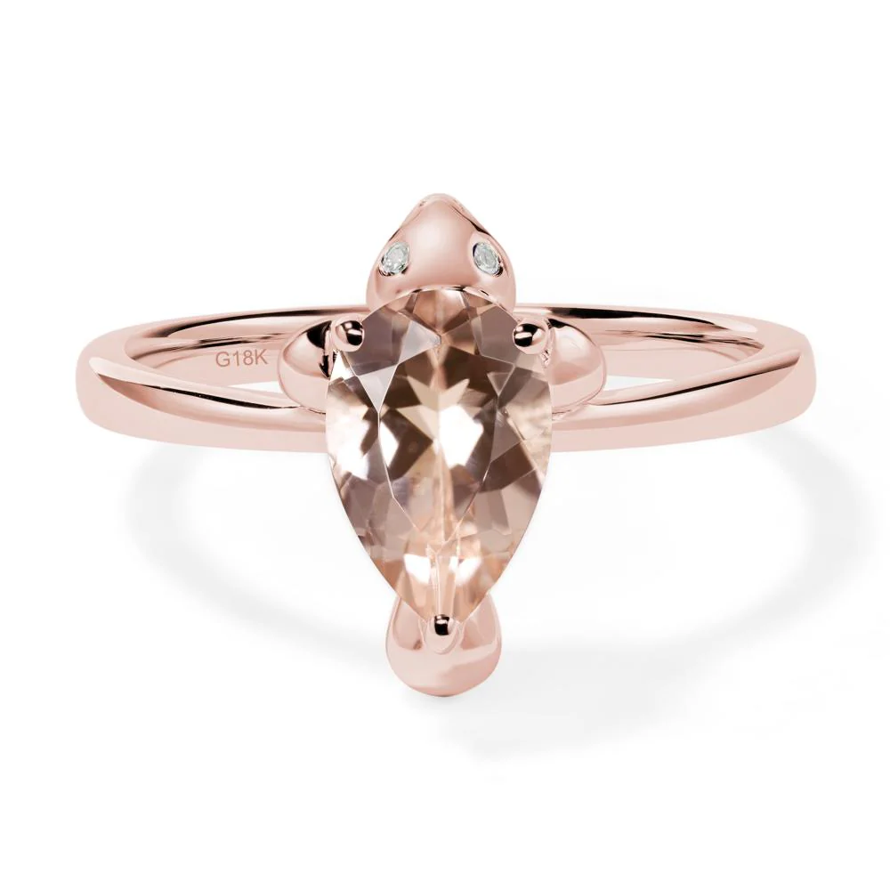 Pear Shaped Morganite Sea Lion Ring - Image 9