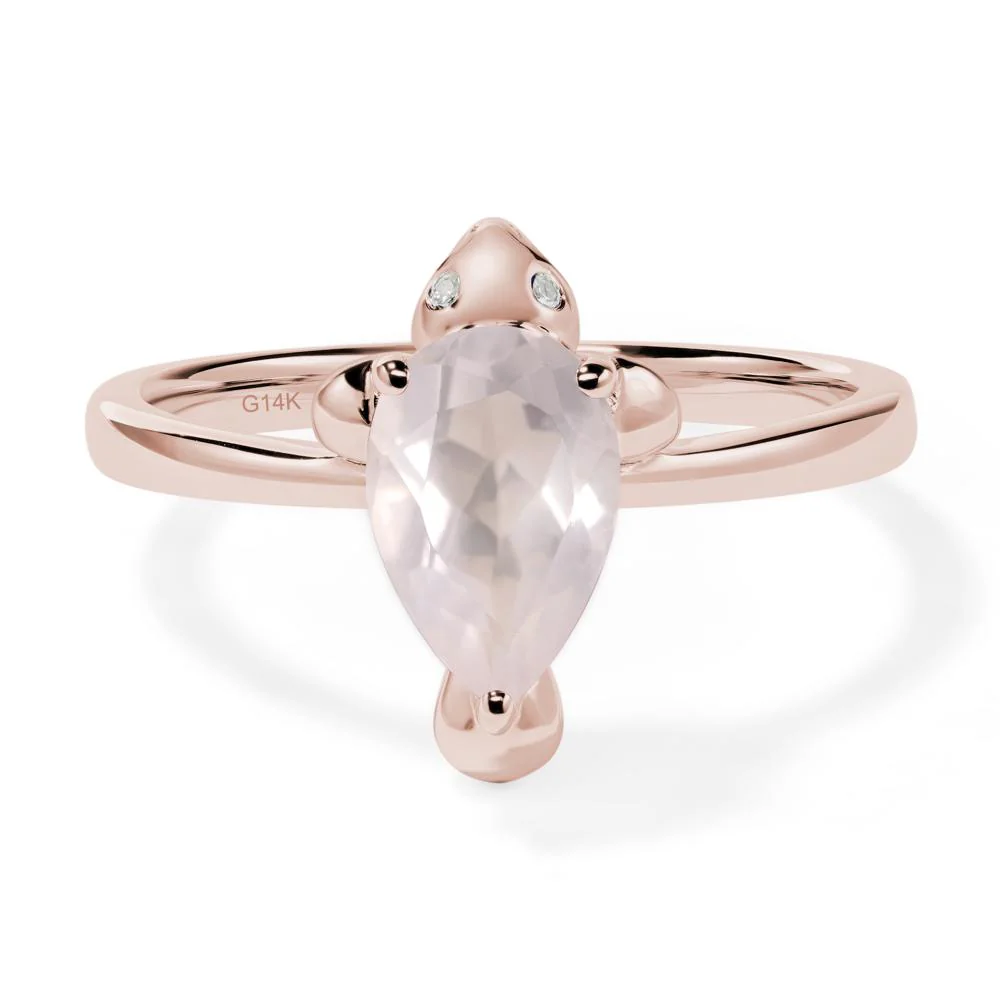 Pear Shaped Rose Quartz Sea Lion Ring - Image 5
