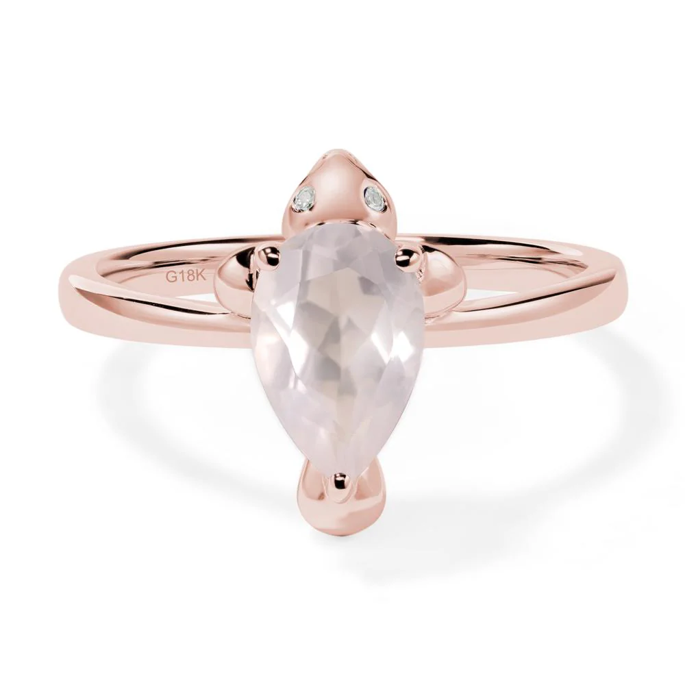 Pear Shaped Rose Quartz Sea Lion Ring - Image 9
