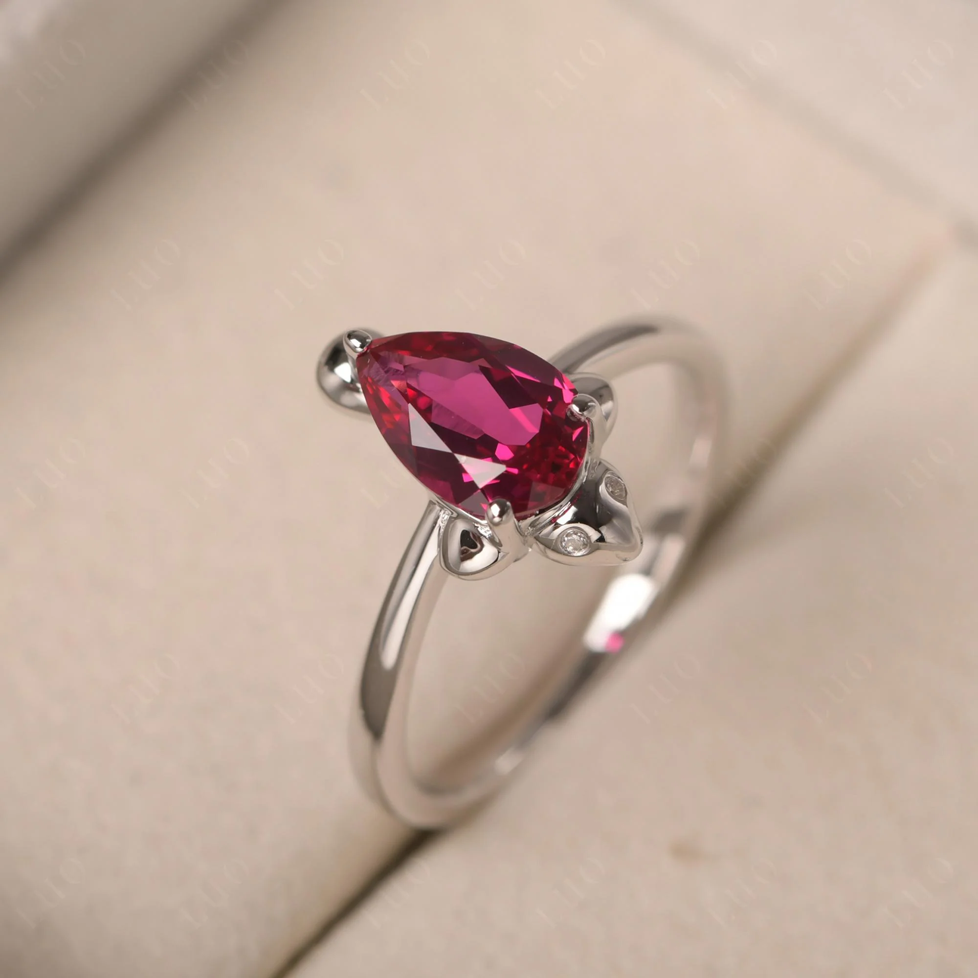 Pear Shaped Ruby Sea Lion Ring - Image 10