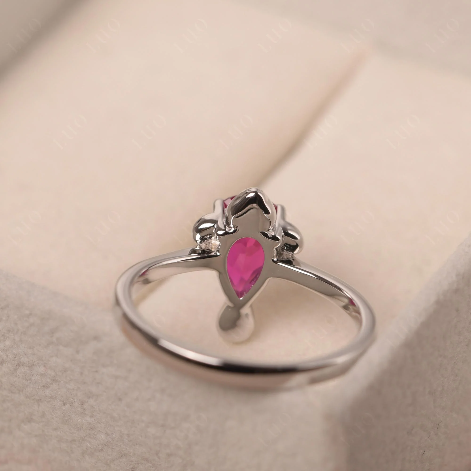Pear Shaped Ruby Sea Lion Ring - Image 12